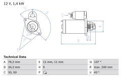 BOSCH 0986023730 — Стартер