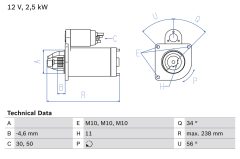 BOSCH 0986023850 — Стартер