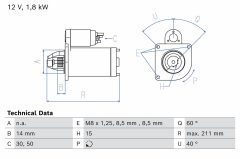 BOSCH 0986026510 — Стартер