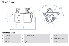 BOSCH 0986027050 — Стартер