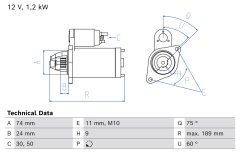 BOSCH 0986027350 — Стартер