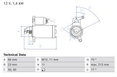 BOSCH 0986027500 — Electromotor