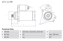 BOSCH 0986029110 — Стартер