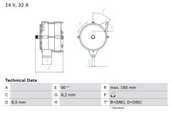 BOSCH 0986030140 — Alternator