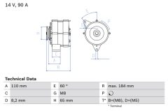 BOSCH 0986033160 — Генератор