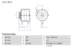 BOSCH 0986036020 — Генератор