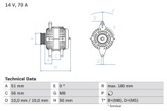 BOSCH 0986038600 — Генератор