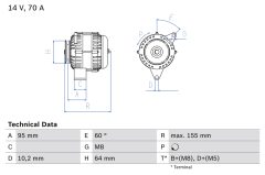 BOSCH 0986038730 — Alternator