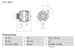 BOSCH 0986038781 — Alternator