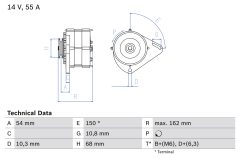 BOSCH 0986039501 — Генератор