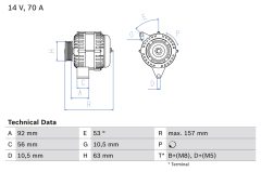 BOSCH 0986039760 — Alternator