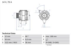 BOSCH 0986040201 — Alternator