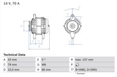 BOSCH 0986040850 — Генератор