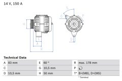 BOSCH 0986041520 — Alternator