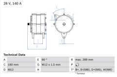 BOSCH 0986041640 — Генератор