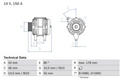 BOSCH 0986041930 — Alternator