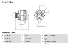BOSCH 0986042750 — Alternator