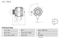 BOSCH 0986084640 — Alternator