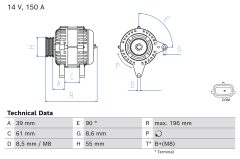 BOSCH 0986084870 — Alternator