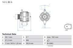 BOSCH 0986085250 — Генератор