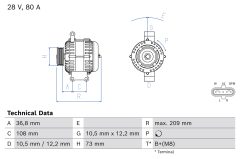 BOSCH 0986085560 — Alternator