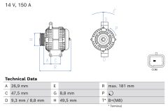 BOSCH 0986086390 — Генератор