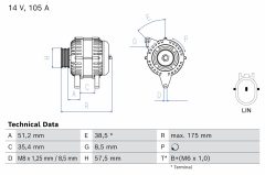 BOSCH 0986086650 — Alternator