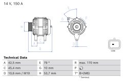 BOSCH 0986086810 — Alternator