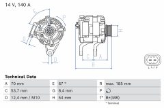 BOSCH 0986087140 — Генератор