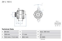 BOSCH 0986087500 — Генератор