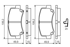 BOSCH 0986424626 — Plăcuțe de frână disc