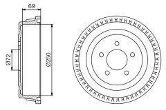 BOSCH 0986477185 — Тормозной барабан