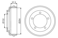 BOSCH 0986477204 — Тормозной барабан