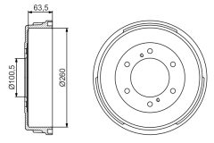 BOSCH 0986477223 — Тормозной барабан