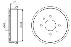 BOSCH 0986477235 — Тормозной барабан