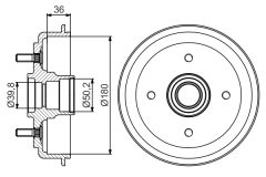 BOSCH 0986477238 — Тормозной барабан