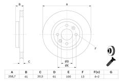 BOSCH 0986478124 — Disc de frână