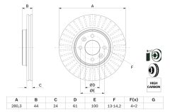 BOSCH 0986478590 — Disc de frână