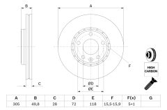 BOSCH 0986479B69 — Тормозной диск