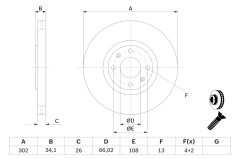 BOSCH 0986479288 — Disc de frână