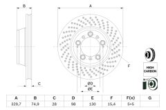 BOSCH 0986479582 — Тормозной диск