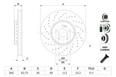 BOSCH 0986479G38 — Disc de frână