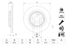 BOSCH 0986479H39 — Тормозной диск