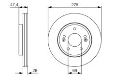 BOSCH 0986479R26 — Тормозной диск