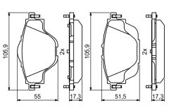 BOSCH 0986494805 — Plăcuțe de frână disc