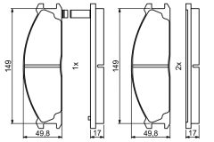 BOSCH 0986494848 — Plăcuțe de frână disc