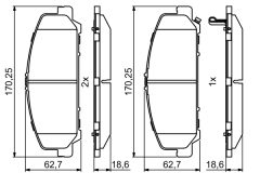 BOSCH 0986495375 — Plăcuțe de frână disc