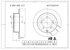 BOSCH 0986AB5277 — Тормозной диск