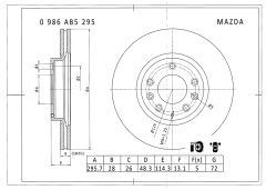 BOSCH 0986AB5295 — Тормозной диск