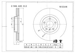BOSCH 0986AB5312 — Disc de frână